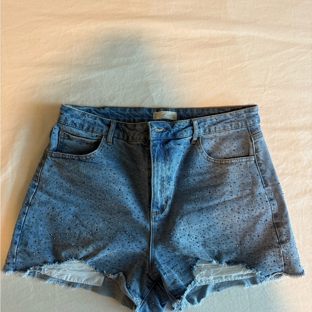 Altar'd State Blue Jean Shorts